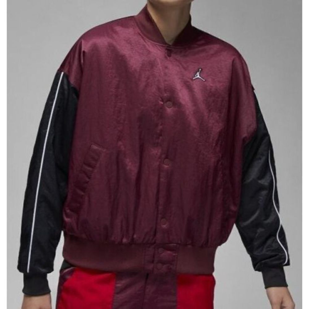 Nike DV1414 645 Women's Sz L Cherrywood Red Jordan Flight Renegade Jacket $160